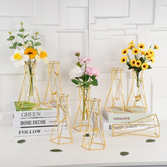 Set of 8 Multifunctional Gold Vases