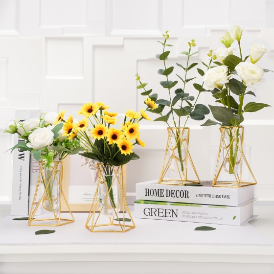 Set of 4 Multifunctional Decorative Metal Vases