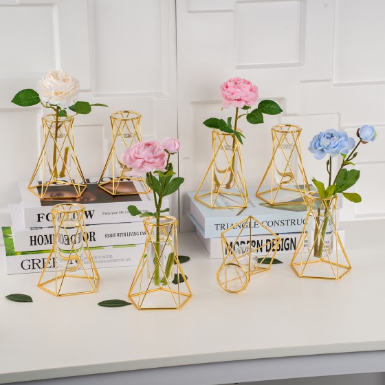Set of 8 Multifunctional Decorative Metal Vases