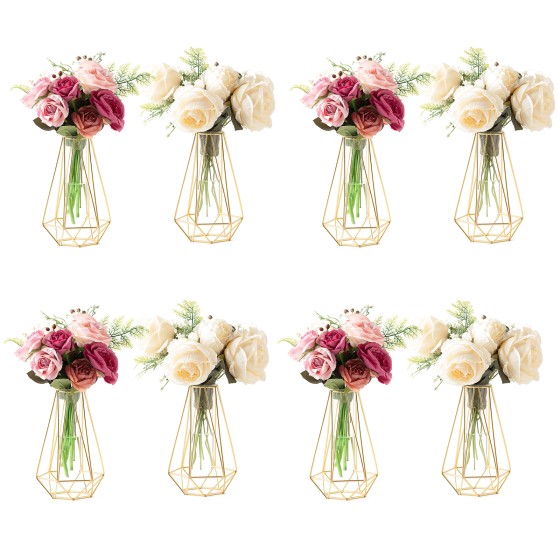 8-Piece Multifunctional Gold Vase Set